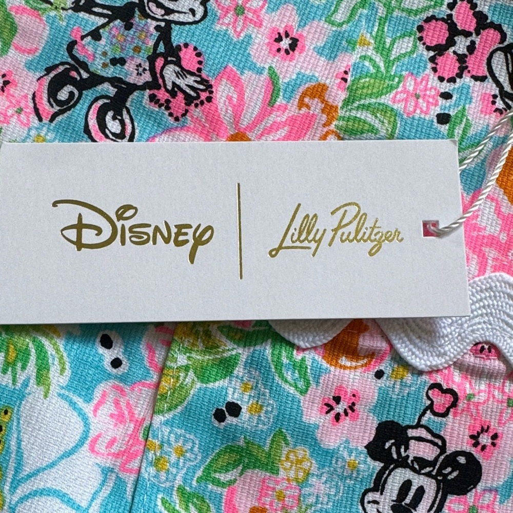 Lilly Pulitzer Aqua Floral Mickey Print Scalloped Hem Skort! NEW WITH TAGS! - Picture 7 of 8